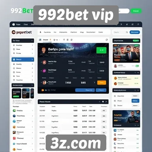 Interface do usuário do site 992bet vip